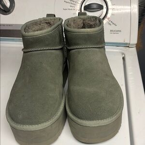 UGG Sage Green Suede Ankle Boots size 9 US